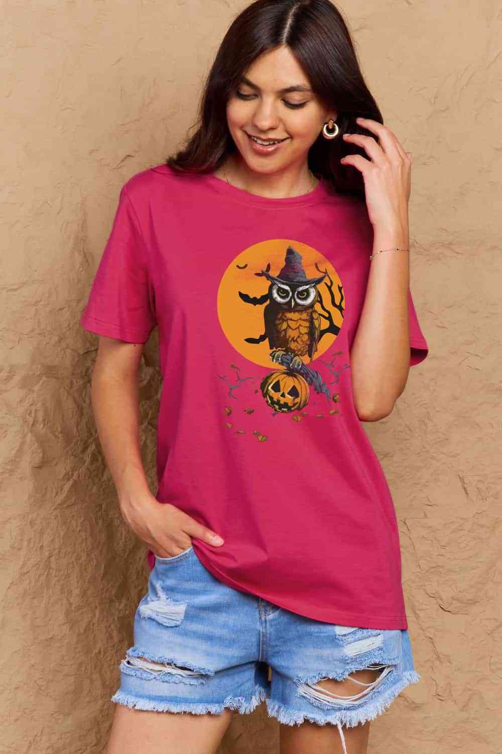 swvws Simply Love Full Size Holloween Theme Graphic Cotton T-Shirt