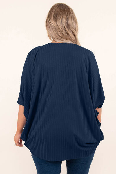 swvws Plus Size Ribbed Cocoon Cover Up