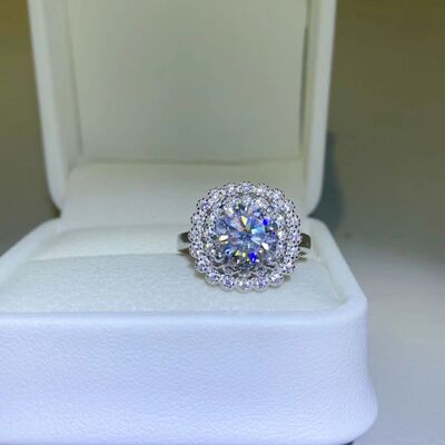 swvws 2 Carat Moissanite 925 Sterling Silver Ring