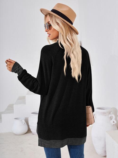 swvws Contrast Mock Neck Long Sleeve T-Shirt