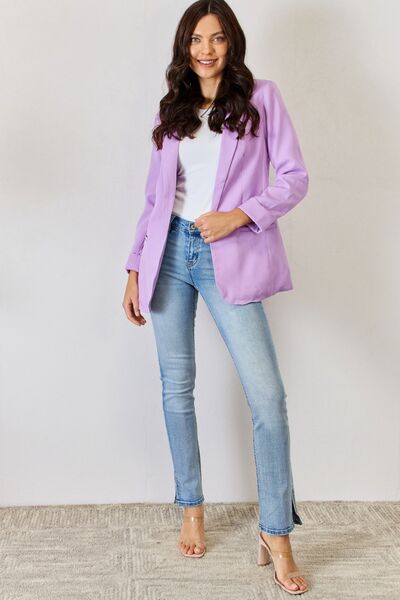 swvws Zenana Open Front Long Sleeve Blazer