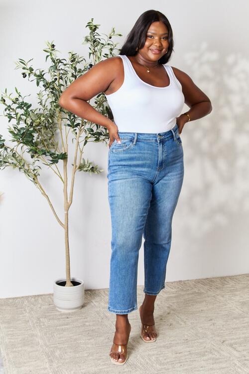 swvws BAYEAS Full Size High Waist Straight Jeans