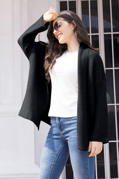 swvws Tied Open Front Long Sleeve Cardigan