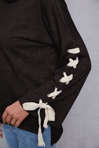 swvws Tied Dropped Shoulder Hoodie