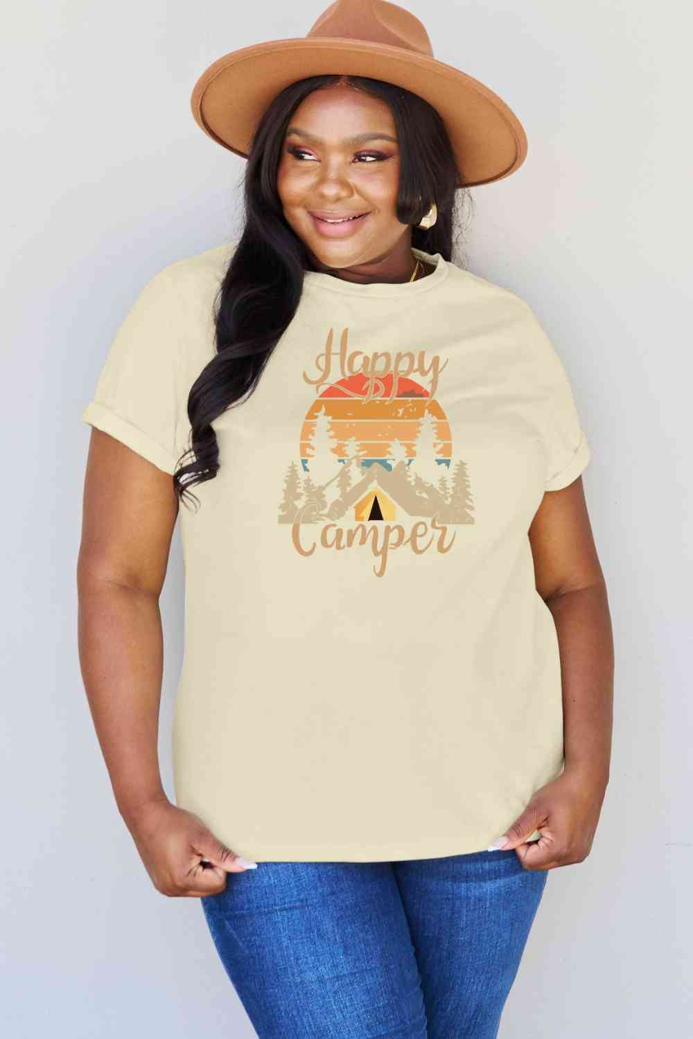 swvws Simply Love Full Size HAPPY CAMPER Graphic T-Shirt