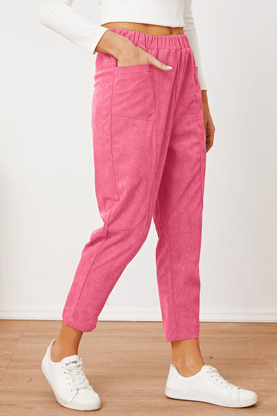 swvws Pocketed Elastic Waist Pants