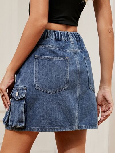 swvws High Waist Denim Skirt