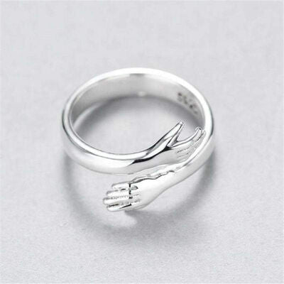 swvws Hug Shape 925 Sterling Silver Bypass Ring