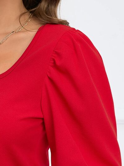 swvws Square Neck Lantern Sleeve Blouse