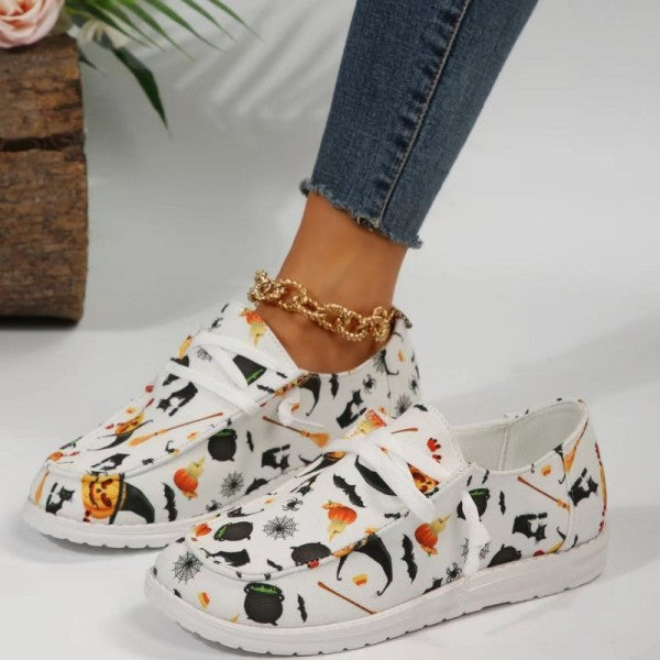 swvws - White Casual Patchwork Printing Round Comfortable Out Door Shoes