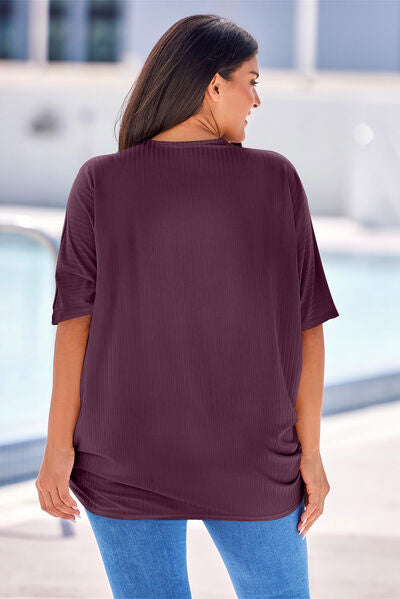 swvws Plus Size Ribbed Cocoon Cover Up