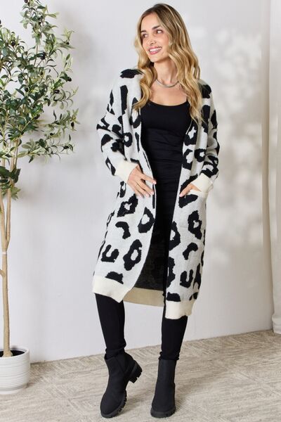 swvws BiBi Leopard Open Front Cardigan