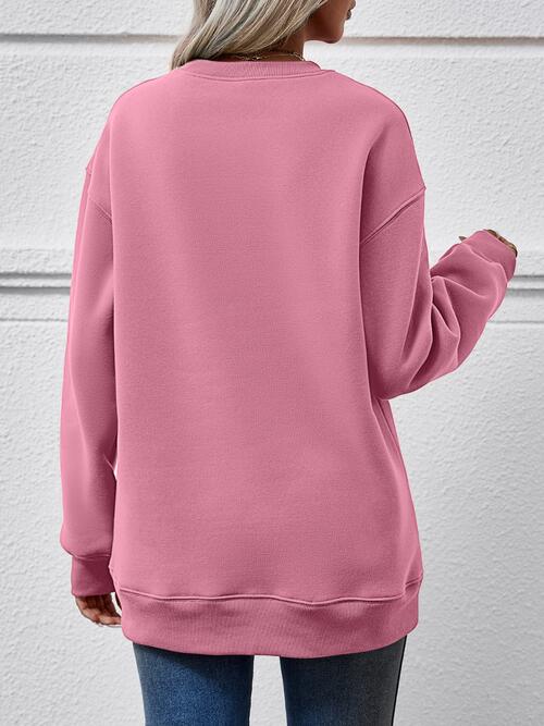 swvws LET IT SNOW Round Neck Long Sleeve Sweatshirt