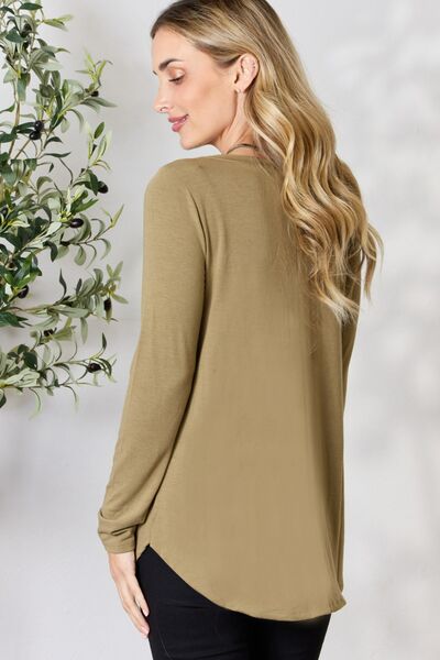 swvws Zenana Full Size V-Neck Long Sleeve T-Shirt