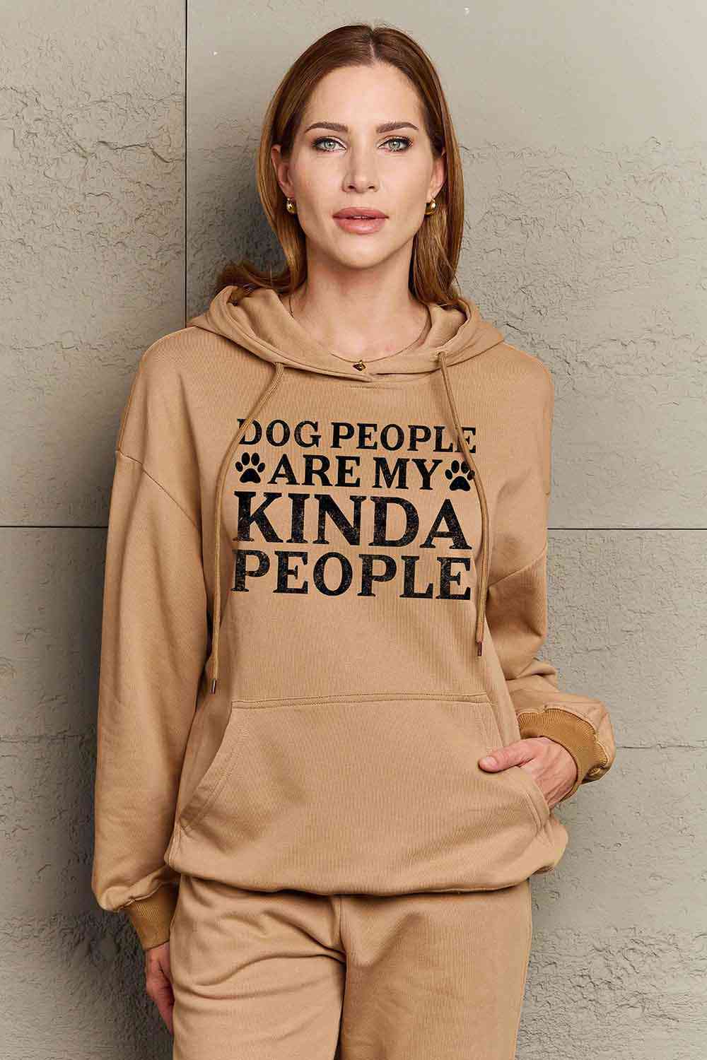 swvws Simply Love Simply Love Full Size Dog Paw Slogan Graphic Hoodie