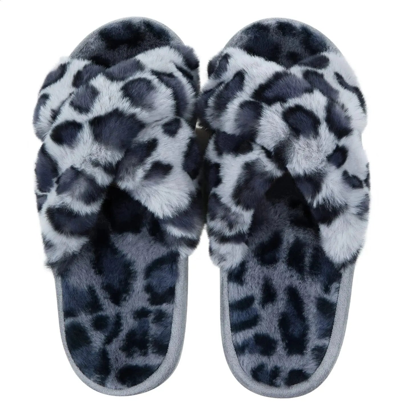 Winter Womens Fuzzy Slippers Warm Fluffy Indoor House Shoes Outdoor Antiskid Slippers Fashion Soft Open Toe Bedroom Slippers 240830