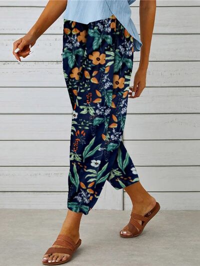 swvws Printed Tied Cropped Pants