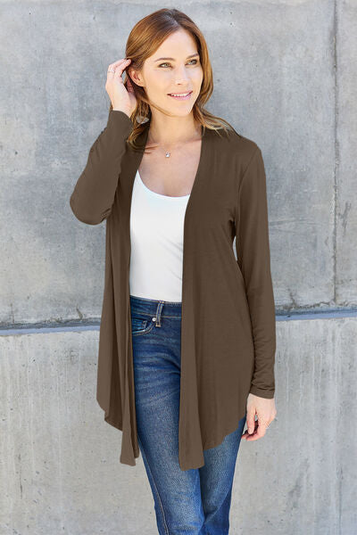 swvws Basic Bae Full Size Open Front Long Sleeve Cardigan