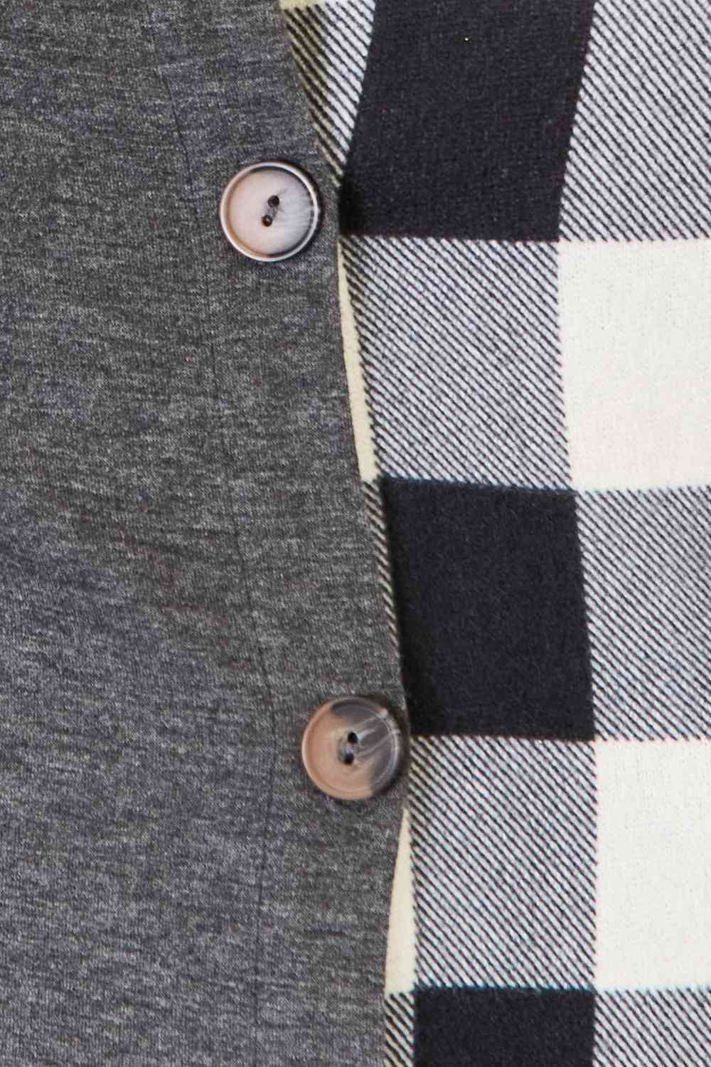 swvws Heimish Solid Plaid Contrast Shacket