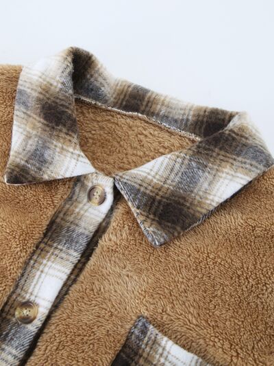 swvws Plaid Contrast Dropped Shoulder Coat