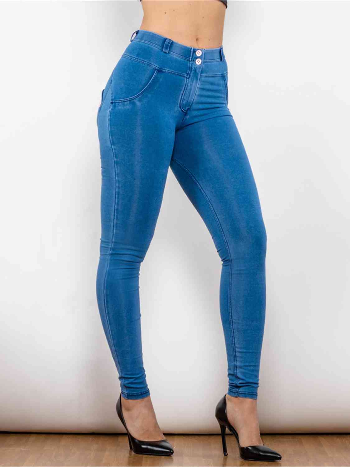 swvws Full Size Buttoned Skinny Jeans