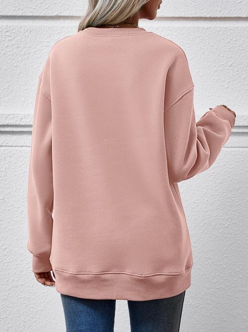 swvws LET IT SNOW Round Neck Long Sleeve Sweatshirt