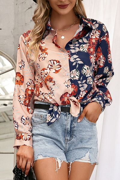 swvws Floral Button Up Long Sleeve Shirt