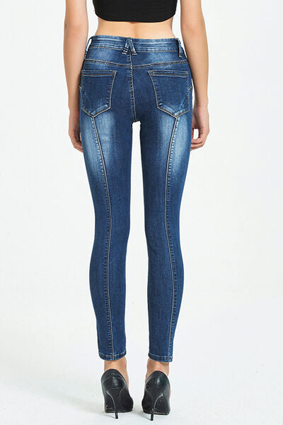 swvws Side Stripe Cropped Skinny Jeans