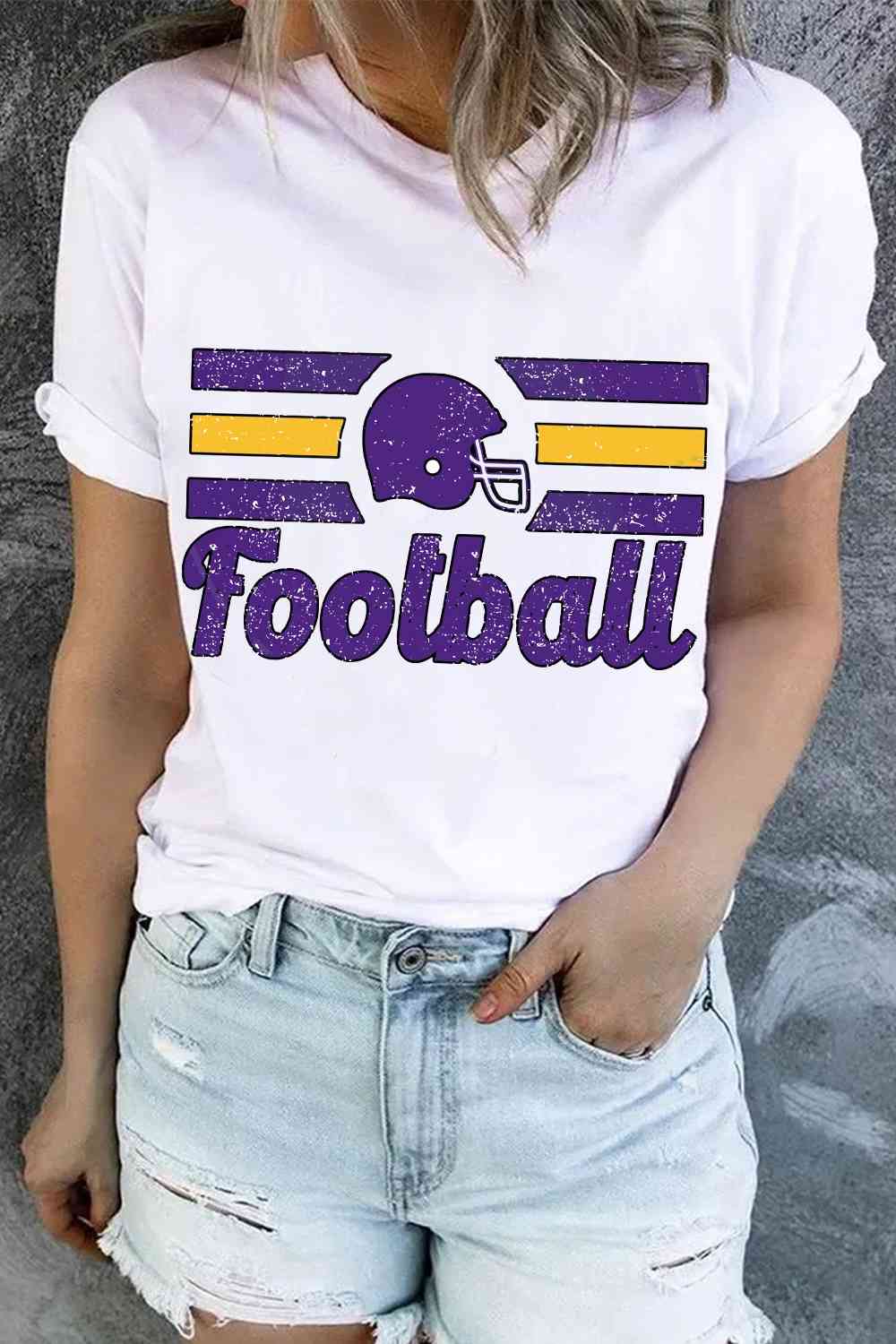 swvws FOOTBALL Graphic Short Sleeve T-Shirt