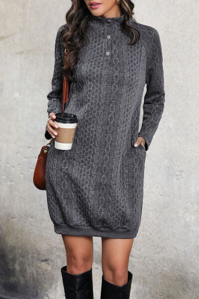 swvws Cable-Knit Mock Neck Dress