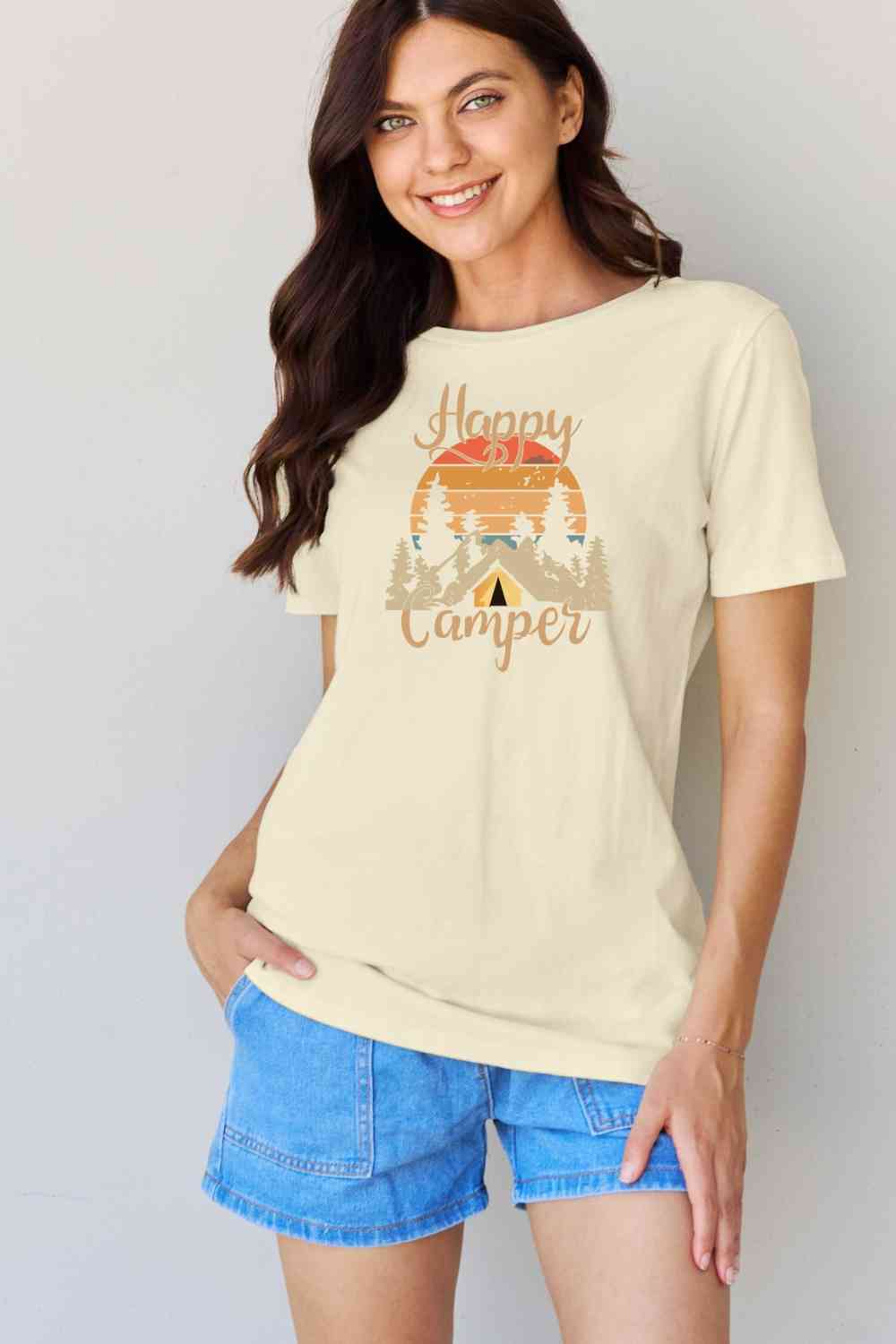 swvws Simply Love Full Size HAPPY CAMPER Graphic T-Shirt