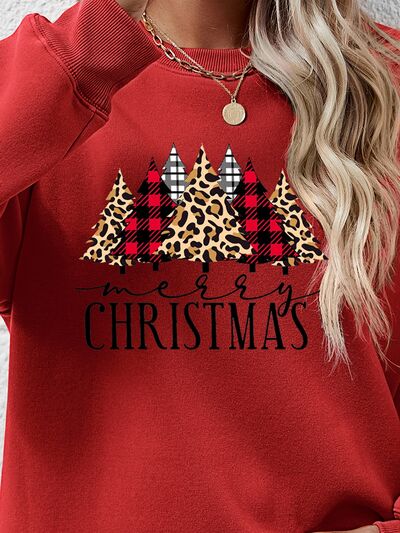 swvws MERRY CHRISTMAS Round Neck Long Sleeve Sweatshirt