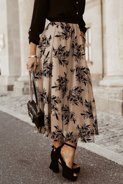 swvws Embroidered High Waist Maxi Skirt