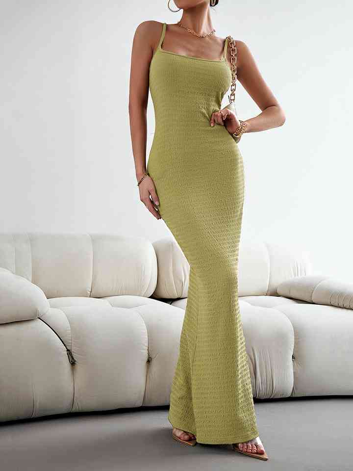 swvws Straight Neck Sleeveless Maxi Dress