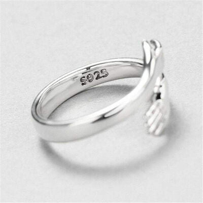 swvws Hug Shape 925 Sterling Silver Bypass Ring