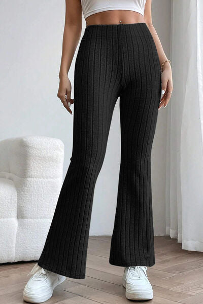 swvws Basic Bae Full Size Ribbed High Waist Flare Pants