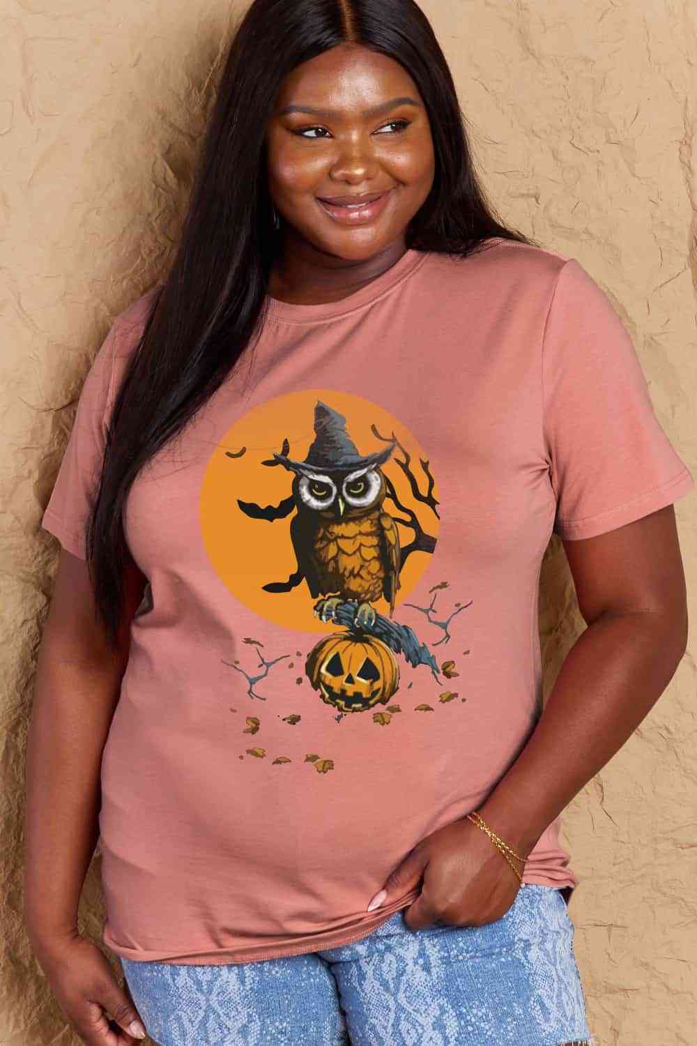 swvws Simply Love Full Size Holloween Theme Graphic Cotton T-Shirt