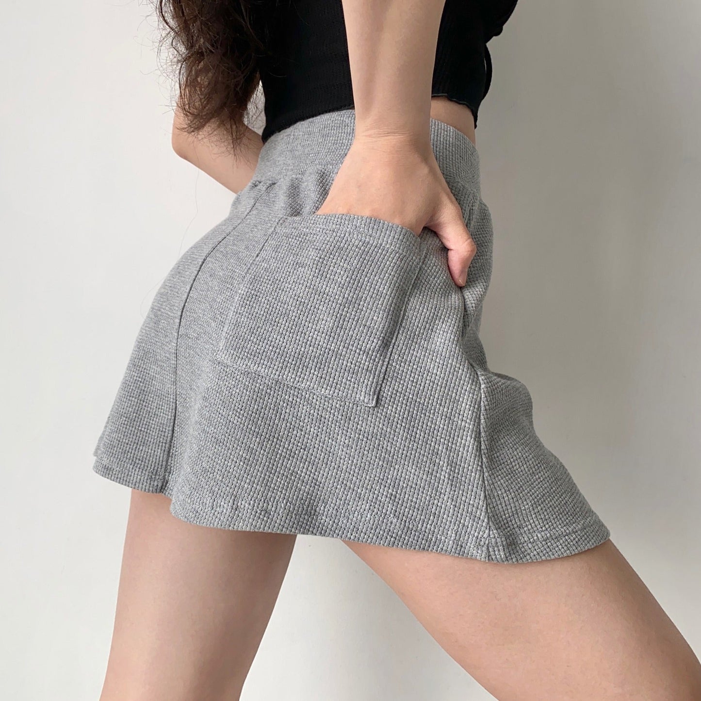 swvws - Waffle Drawstring Skirt