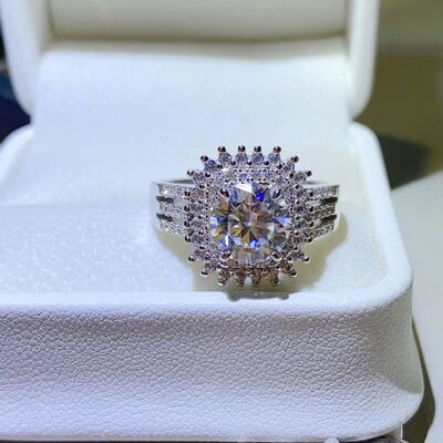 swvws 2 Carat Moissanite 925 Sterling Silver Ring