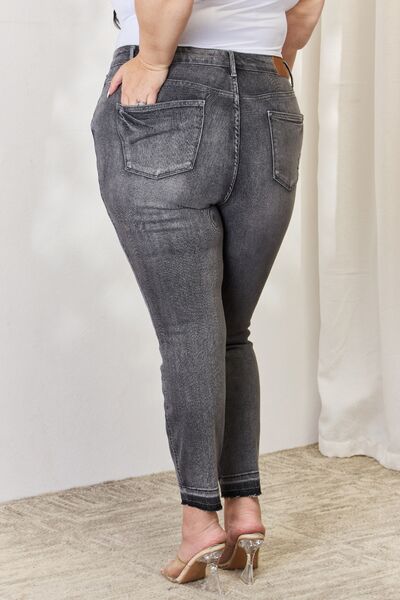 swvws Judy Blue Full Size High Waist Tummy Control Release Hem Skinny Jeans