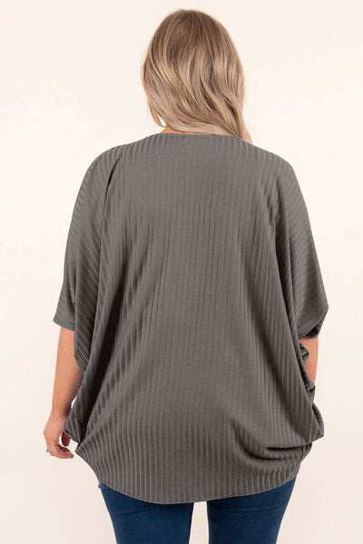 swvws Plus Size Ribbed Cocoon Cover Up