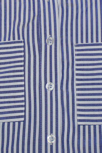 swvws Striped Pocketed Button Up Shirt