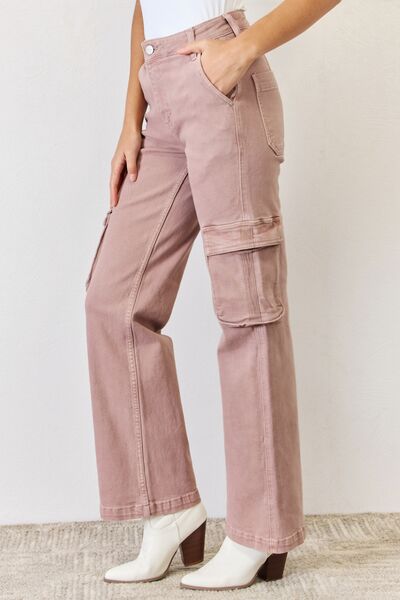 swvws RISEN Full Size High Rise Cargo Wide Leg Jeans