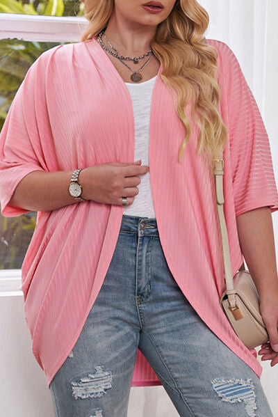 swvws Plus Size Ribbed Cocoon Cover Up