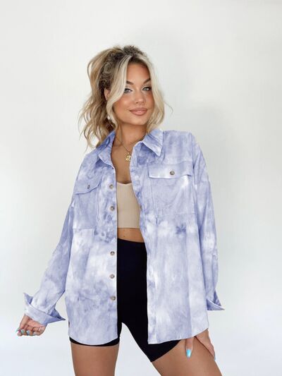 swvws Tie-Dye Button Up Long Sleeve Shirt