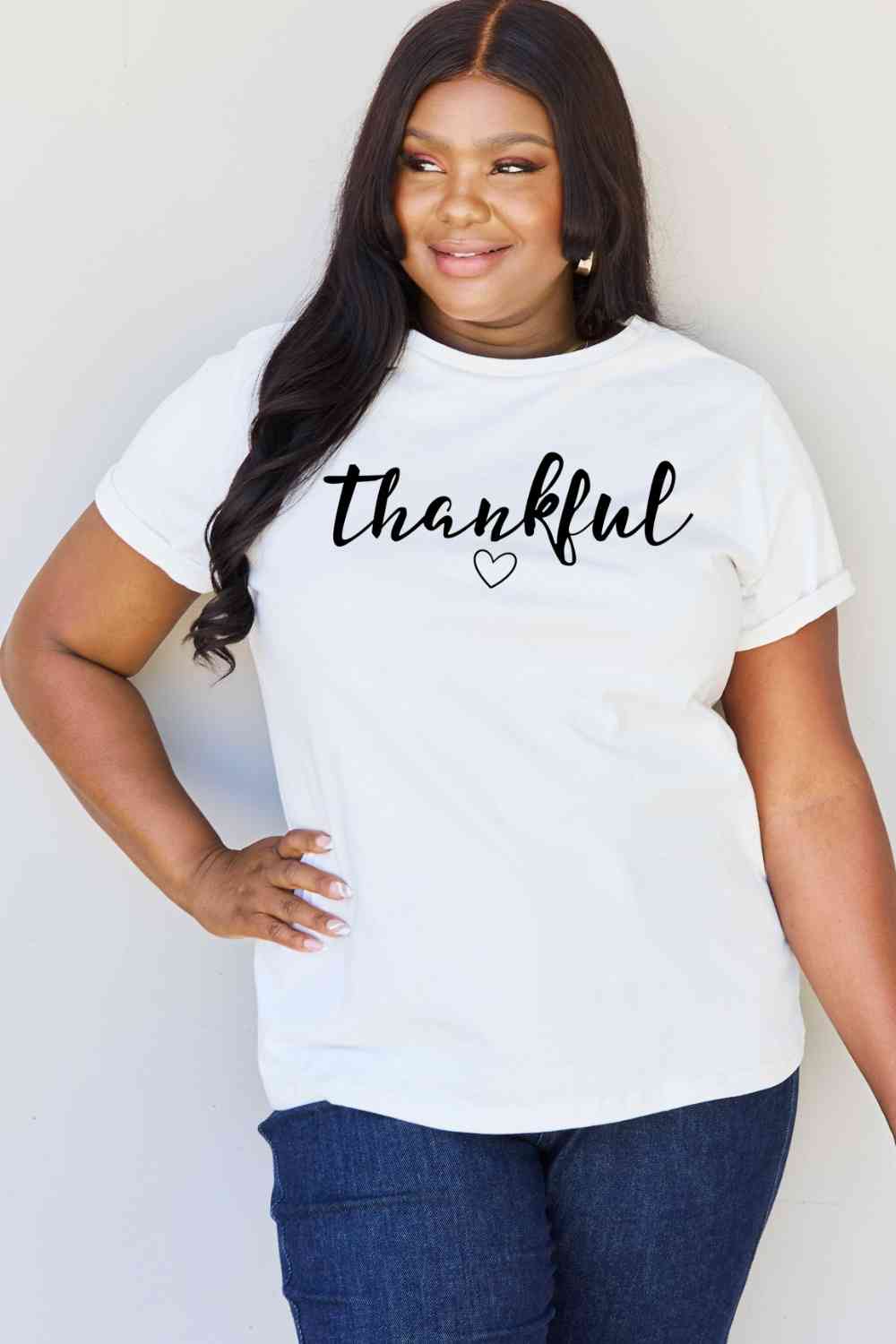 swvws Simply Love Full Size THANKFUL Graphic T-Shirt