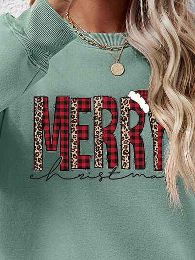 swvws MERRY CHRISTMAS Round Neck Long Sleeve Sweatshirt