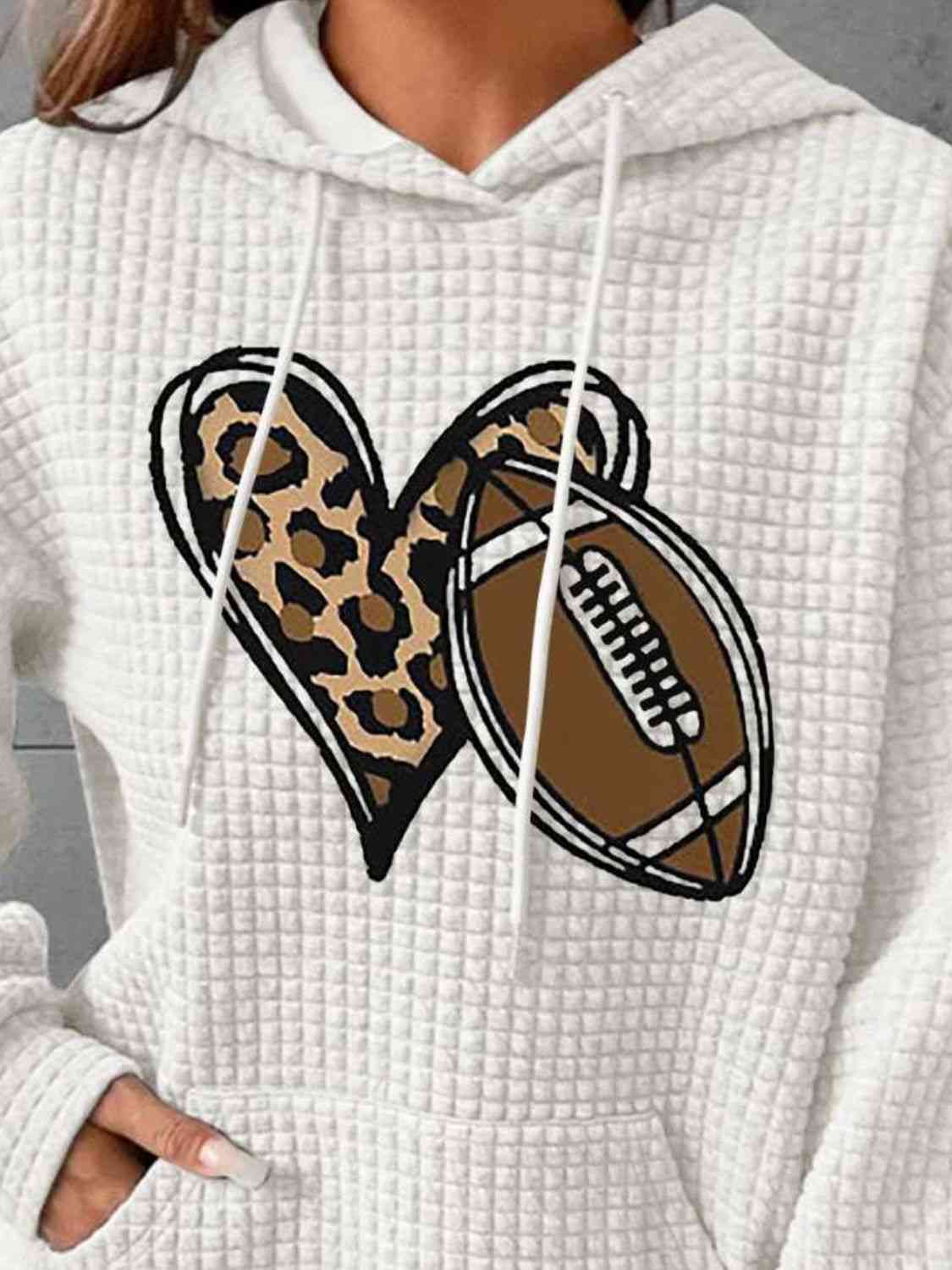 swvws Heart & Football Graphic Hoodie