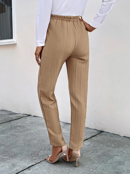 swvws Texture Drawstring Pants with Pockets