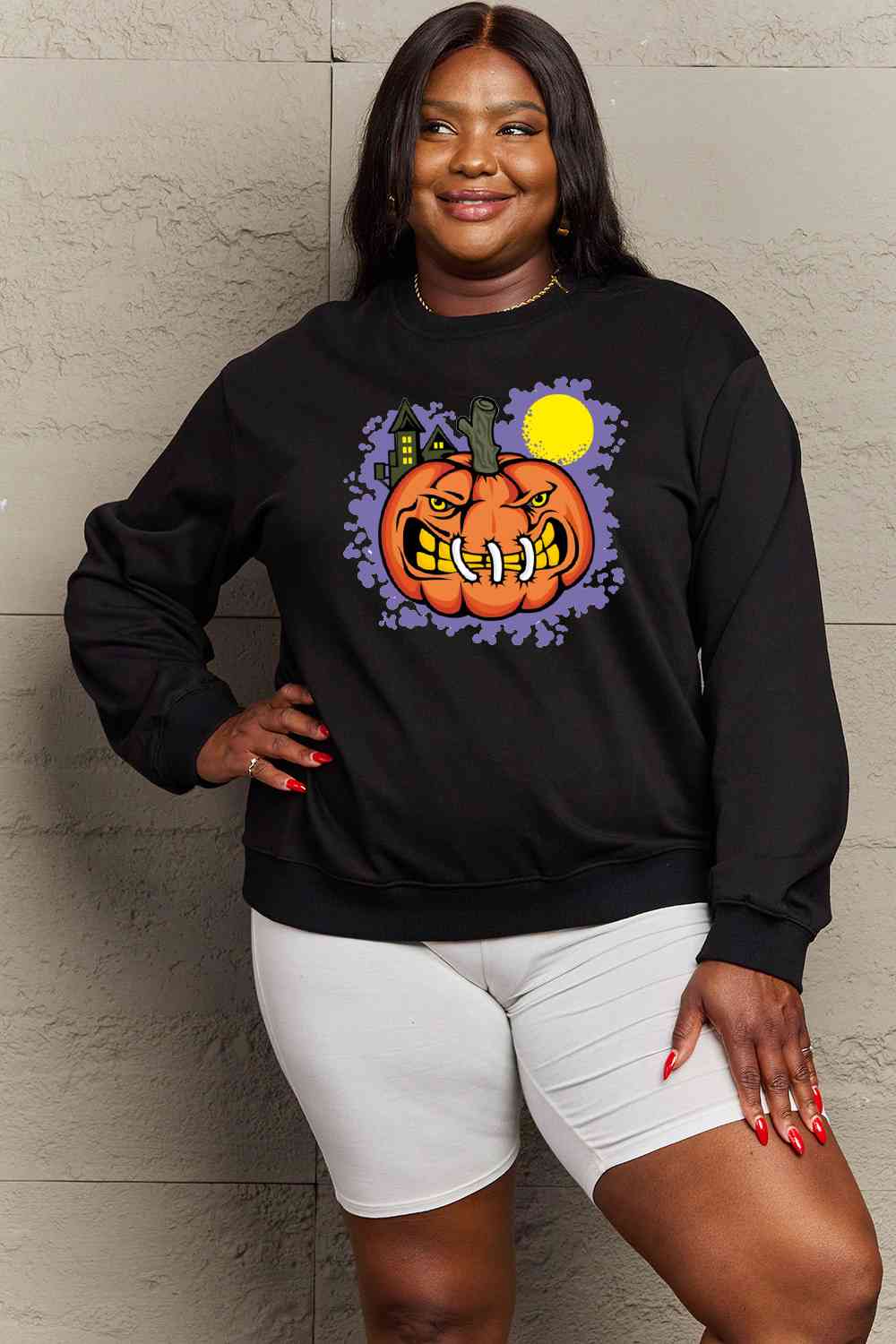 swvws Simply Love Full Size Graphic Round Neck Sweatshirt